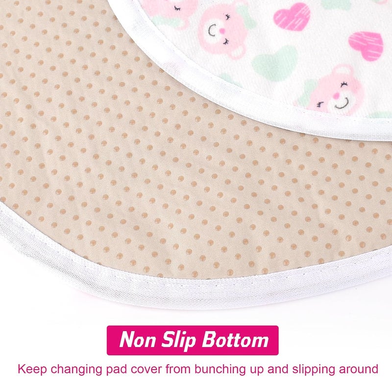 YSSPPOY 4 Packs Peanut Changing Pad Cover, 4-Layer Thickened Changing Pad Liner Waterproof Absorbent Non-Slip Reusable, Fits in Peanut Shaped Changing Pads (Pink) - Image 4